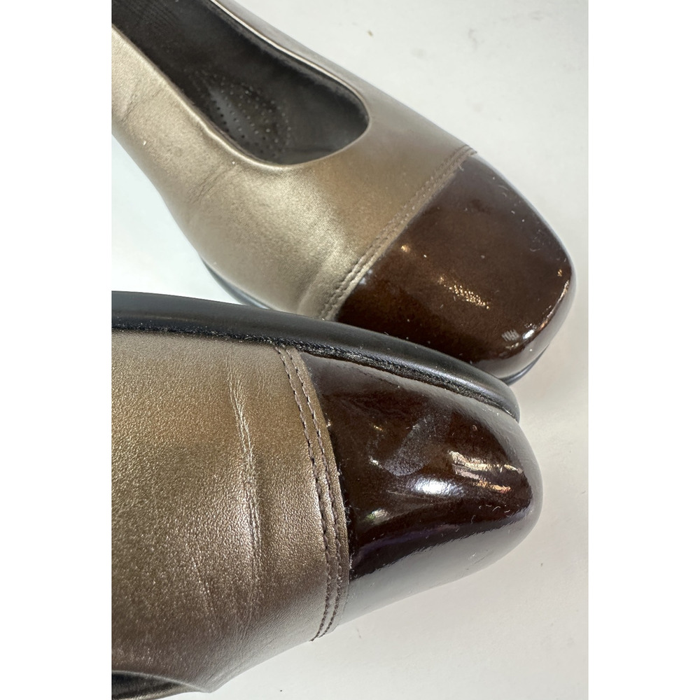 SAS Coco Slip On Flat Loafer Shoes Patent Leather Cap Toe Bronze 10 N Narrow - Picture 8 of 15